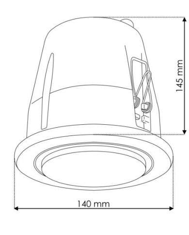 WCS-46 Altoparlante da soffitto waterproof ip55 da 4” con pannello posteriore